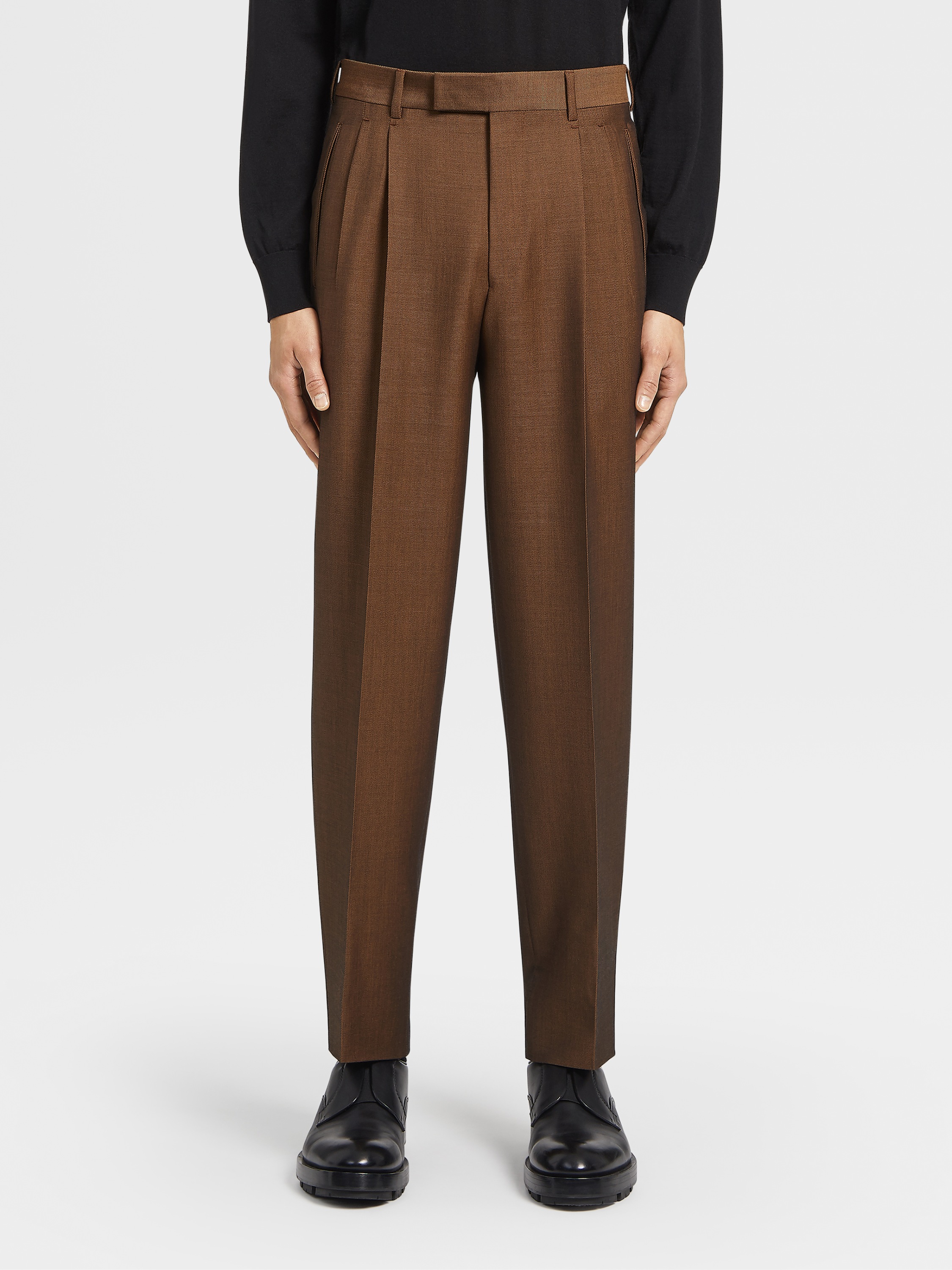 Vicuna Color #UseTheExisting™ Wool and Mohair Pants FW22 22269737 | Zegna