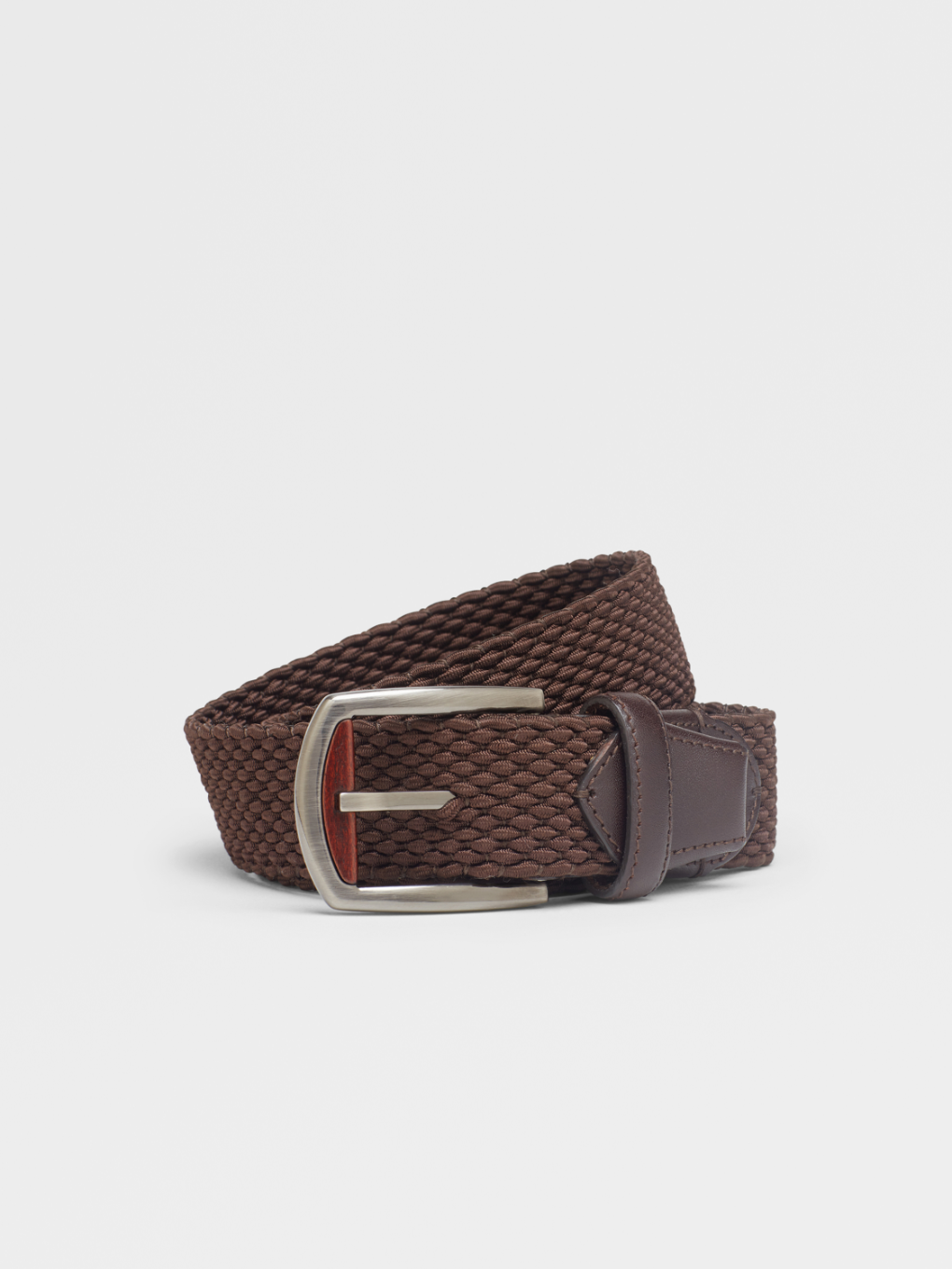 棕色人造丝编织腰带fw21 10480861 Zegna