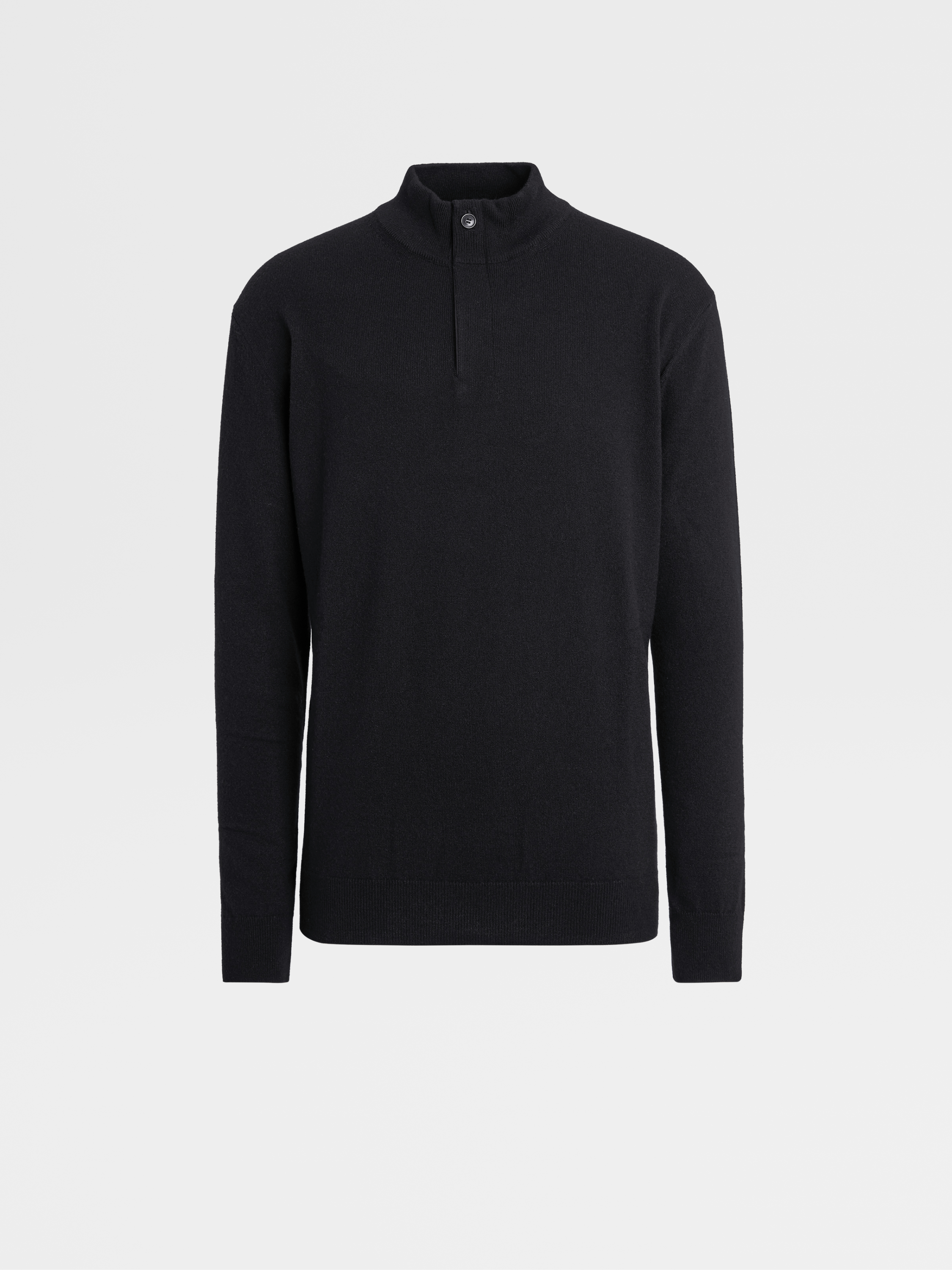 Black Oasi Cashmere Zip Mock Neck Sweater FW23 22504640 Zegna