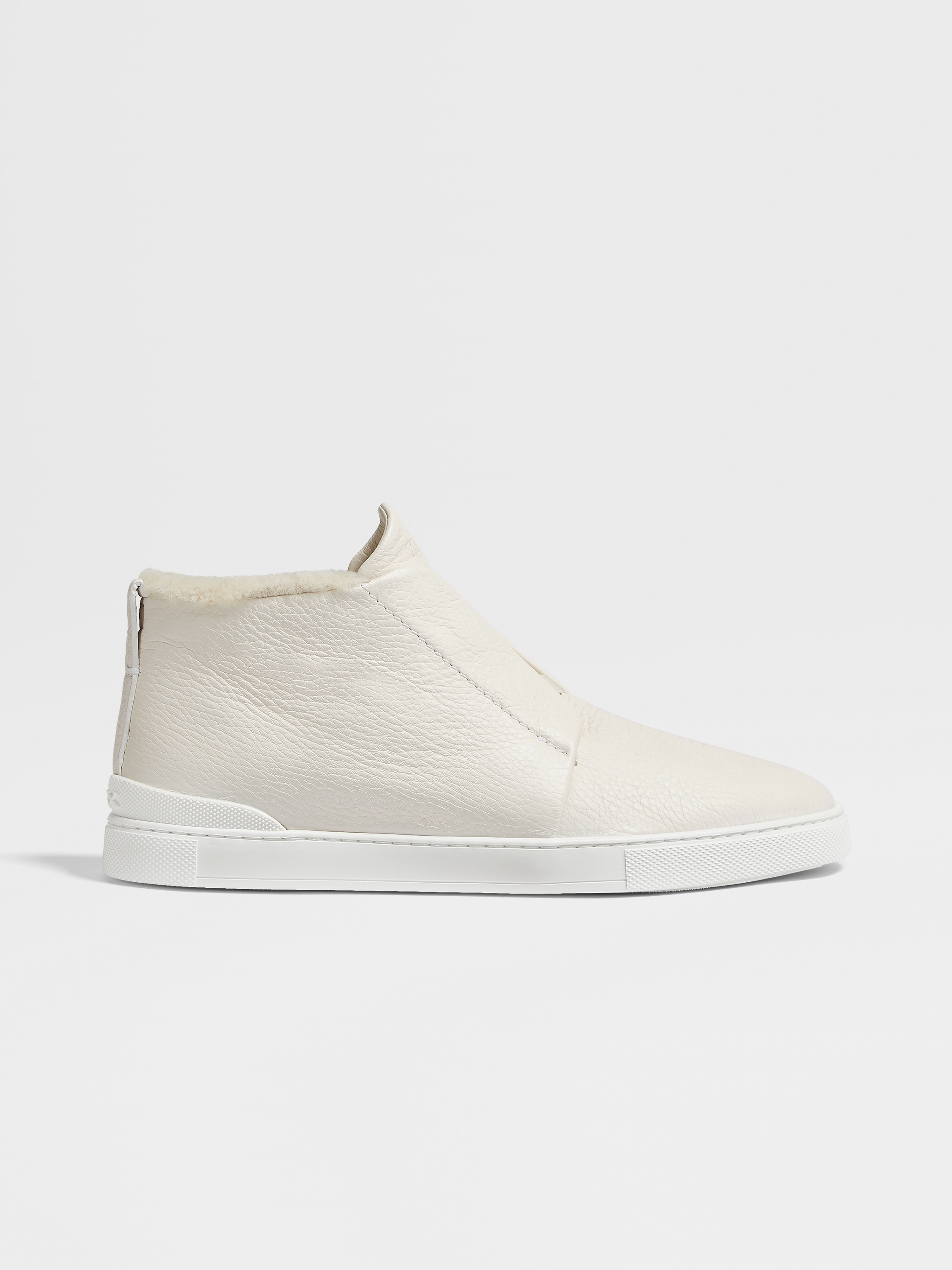 off white deerskin triple stitch sneakers