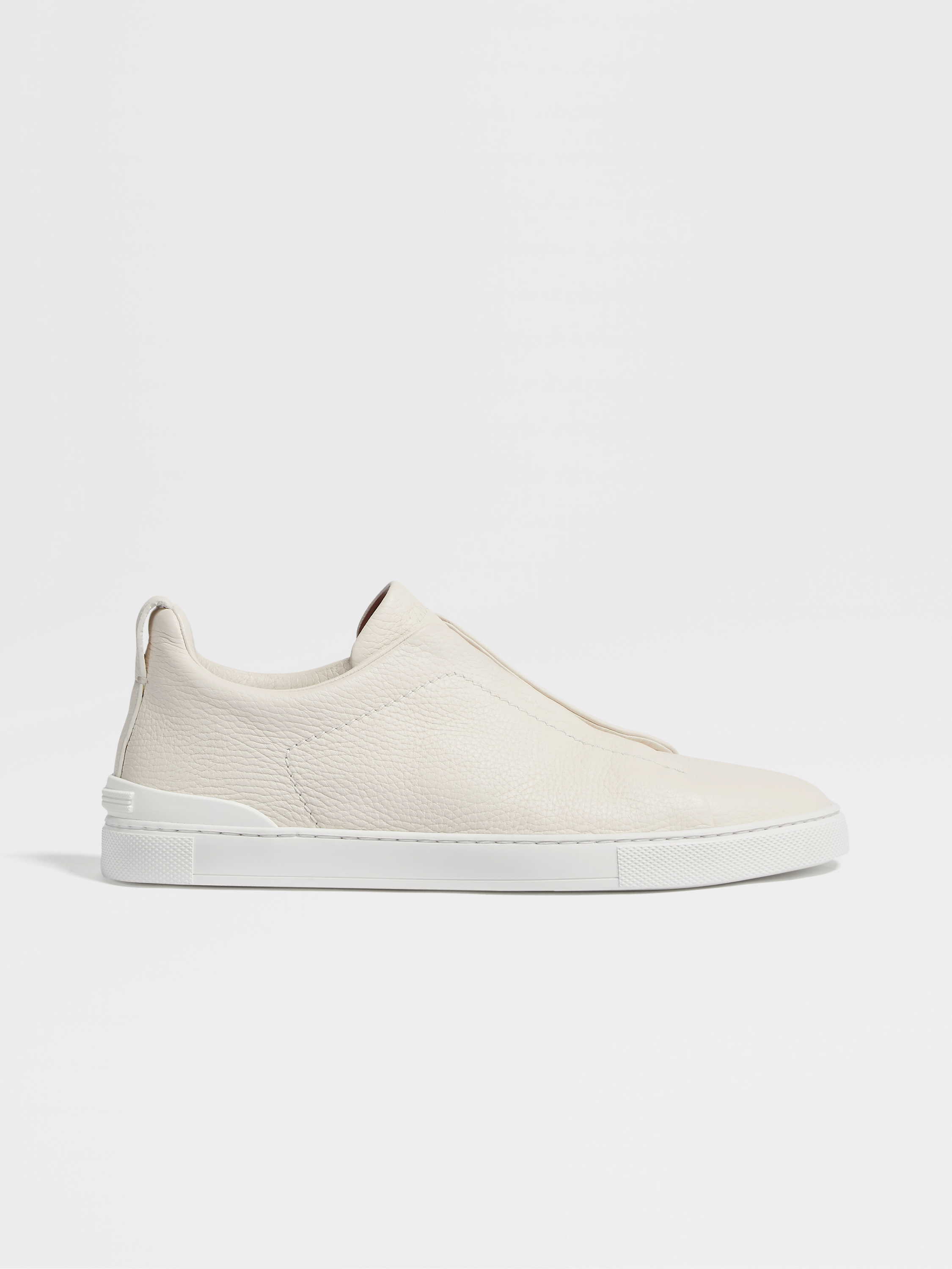 off white deerskin triple stitch sneakers