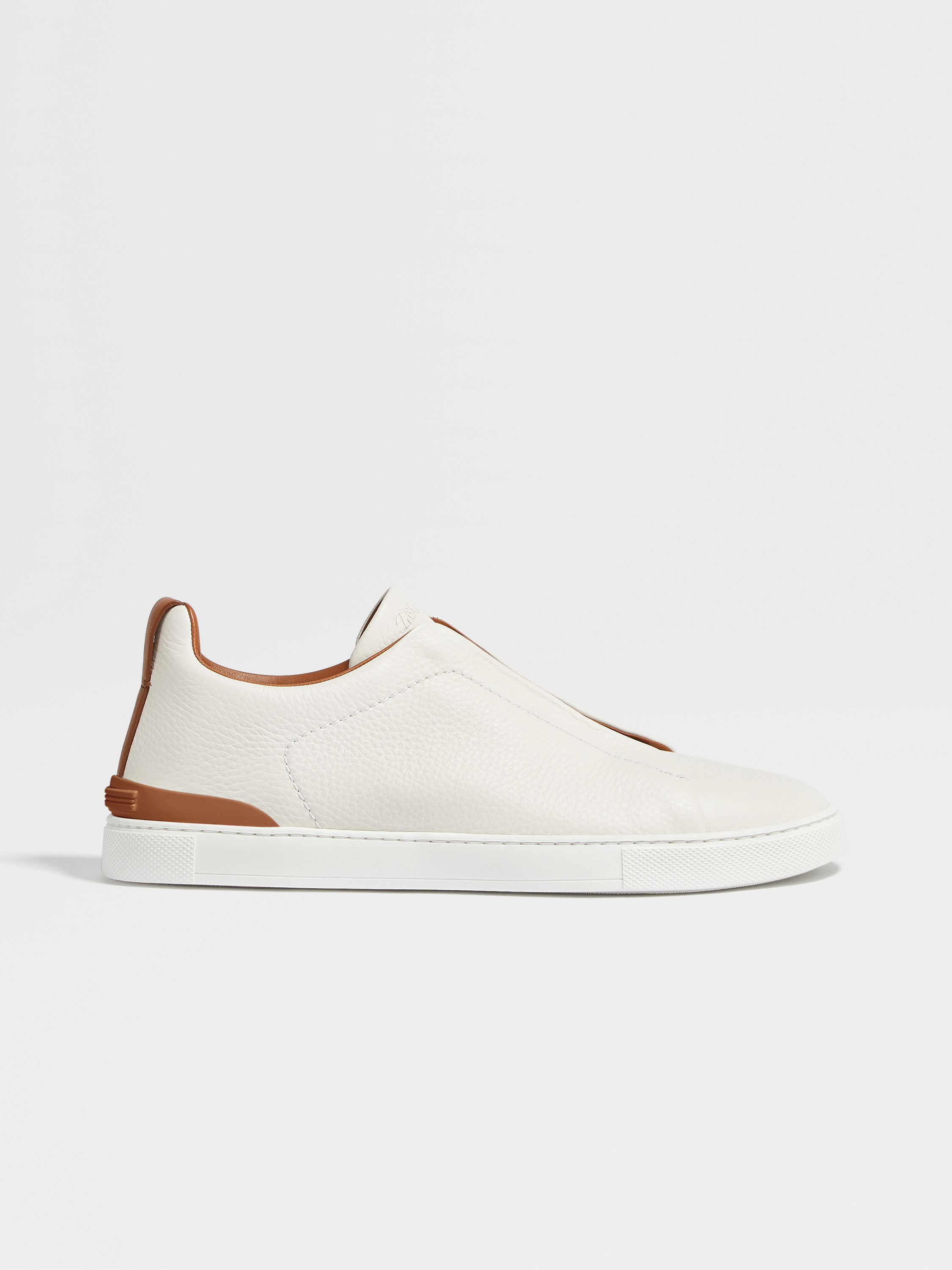 off white deerskin triple stitch sneakers