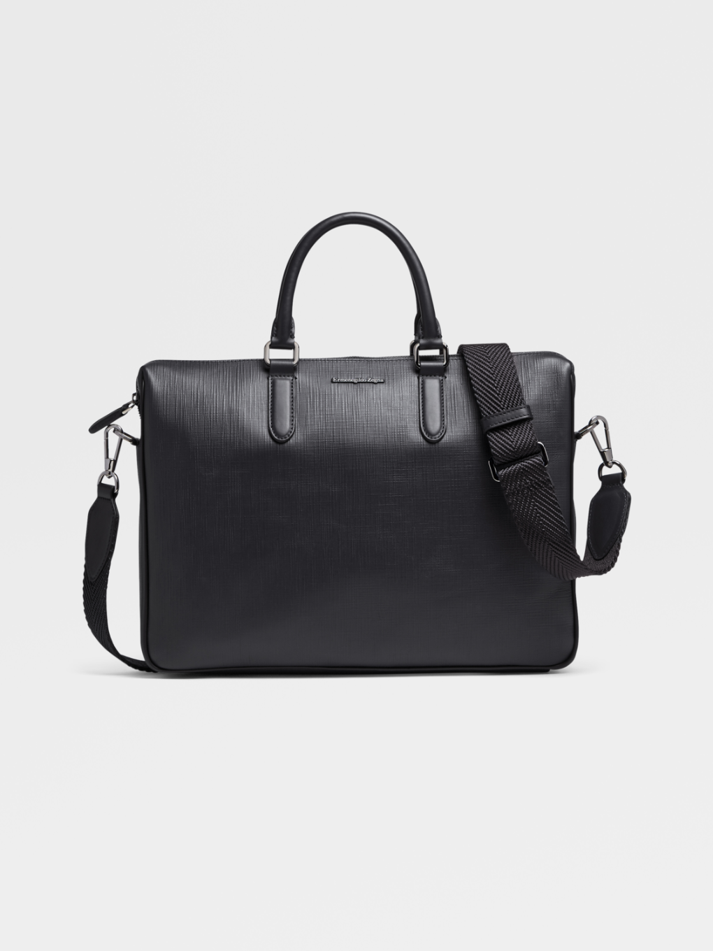 støvle ledsager Underinddel Stuoia Black Leather Business Bag SS22 10367616 | Zegna