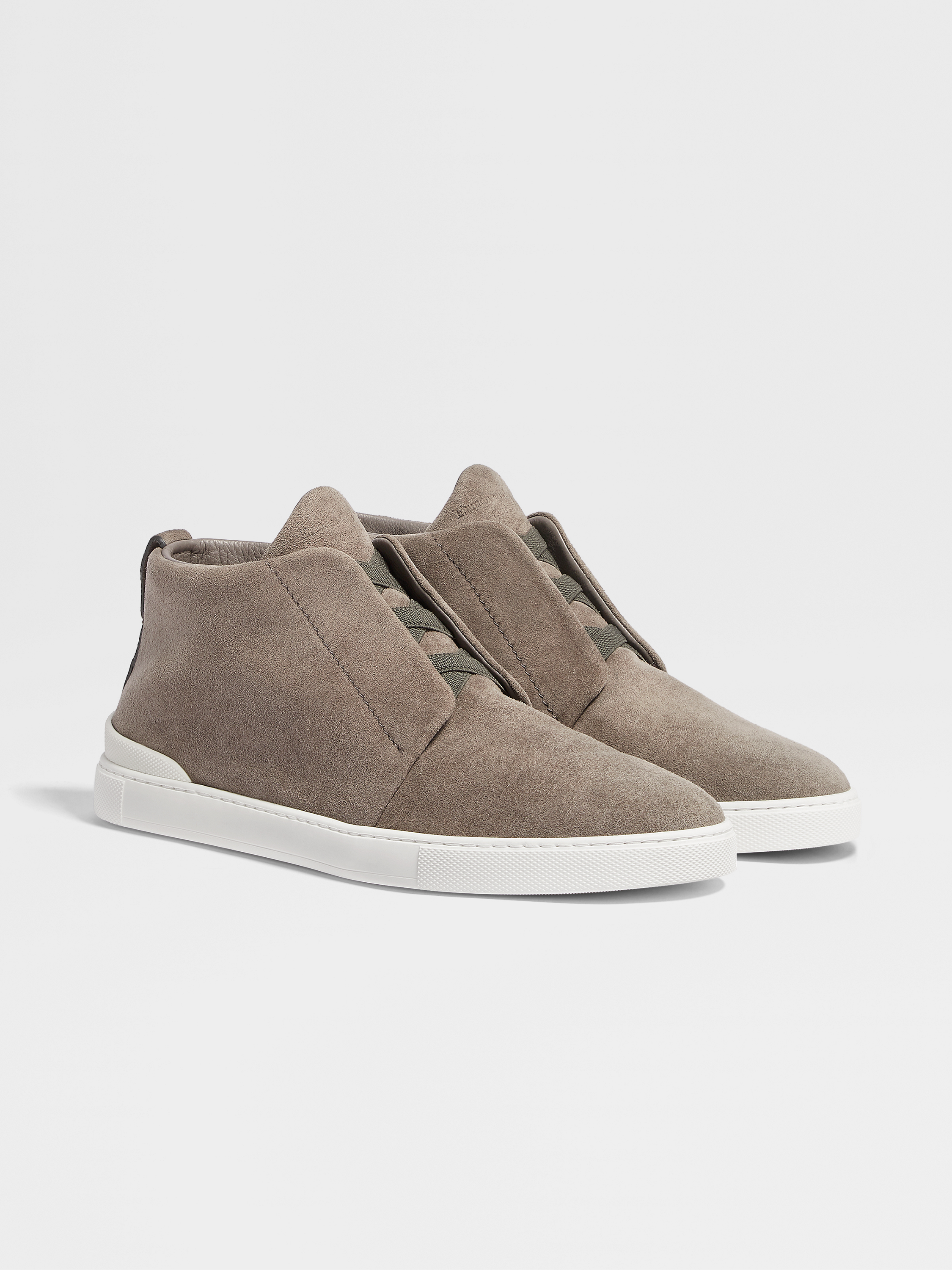 off white deerskin triple stitch sneakers