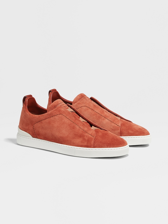orange suede sneakers