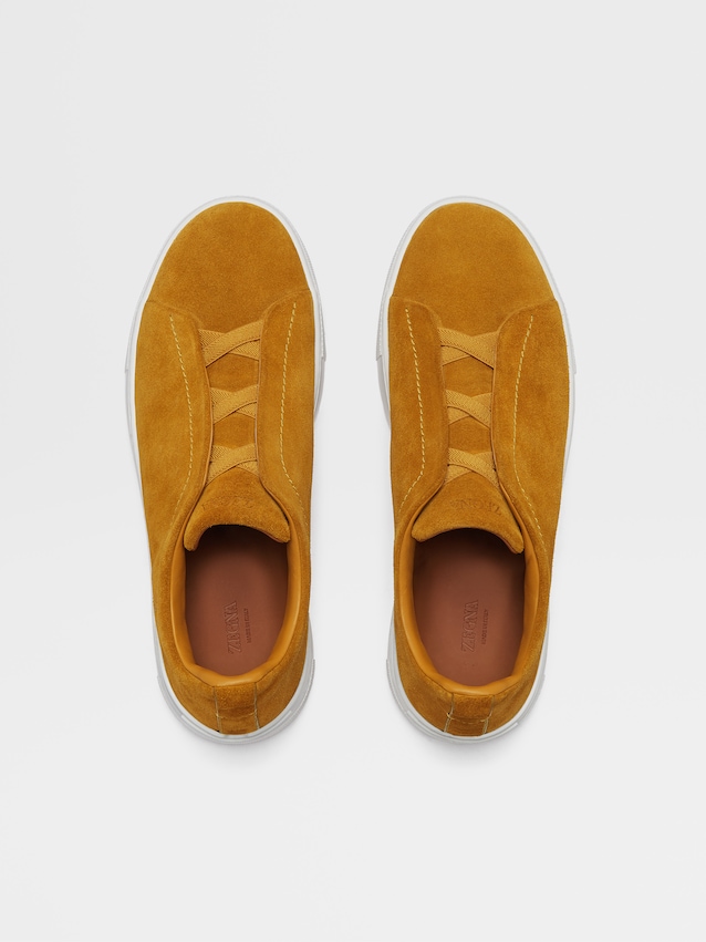 yellow suede sneakers