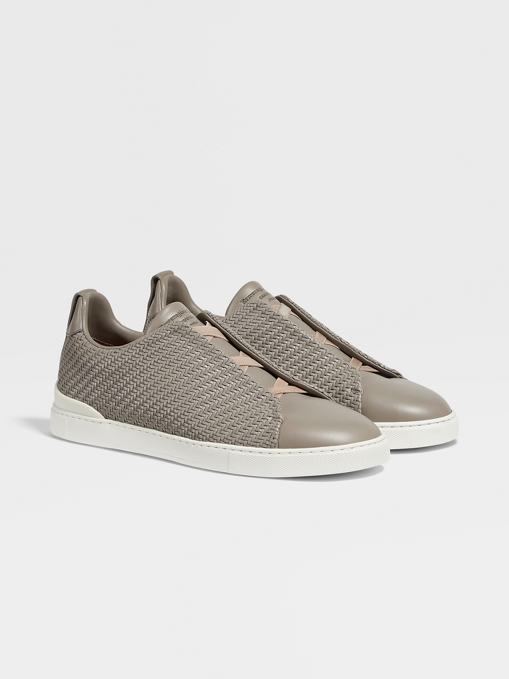 Zegna pelle tessuta sneakers clearance