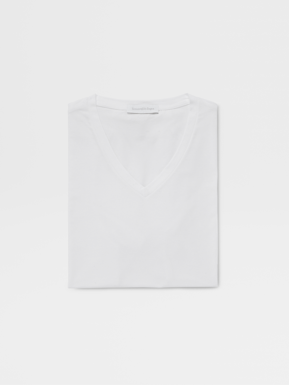 白 ストレッチコットン Vネック Tシャツ Ss22 Zegna