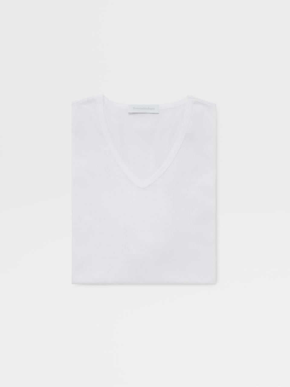白 コットン Vネック Tシャツ Fw22 Zegna