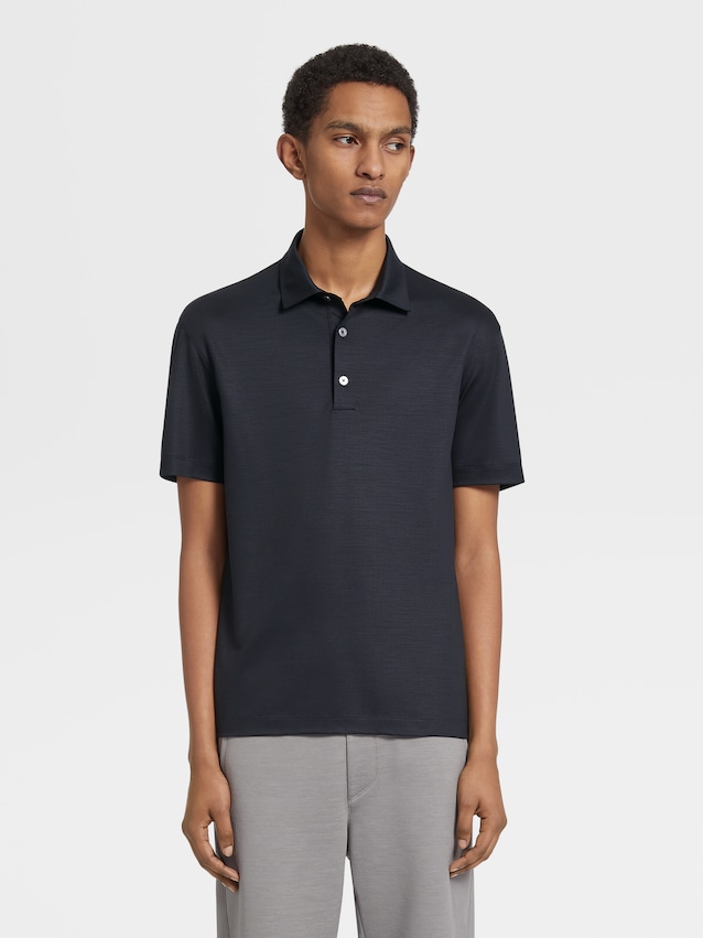 Grey Ermenegildo Zegna Wool Polo Shirt in Grey for Men Mens Clothing T-shirts Polo shirts 