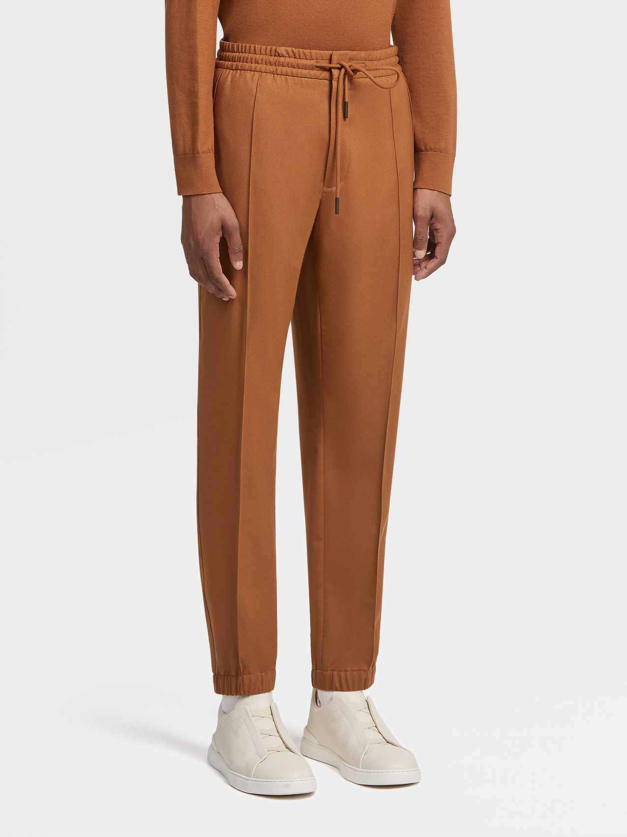 Vicuna Color 14milmil14 Wool Jogger Pants FW22 23216946 | Zegna What Color Goes With Brown Sweatpants