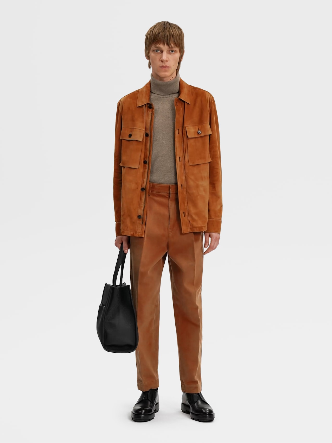 Vicuna Color Light Suede Overshirt FW23 22067120 | Zegna US