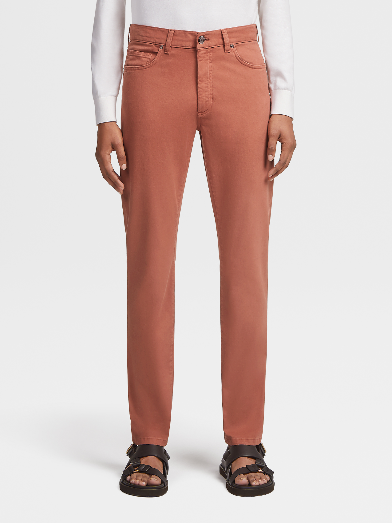 Vaqueros de 5 Bolsillos en Gabardina de Algodón Elástico efecto Descolorido color Claro SS23 25637684 | Zegna