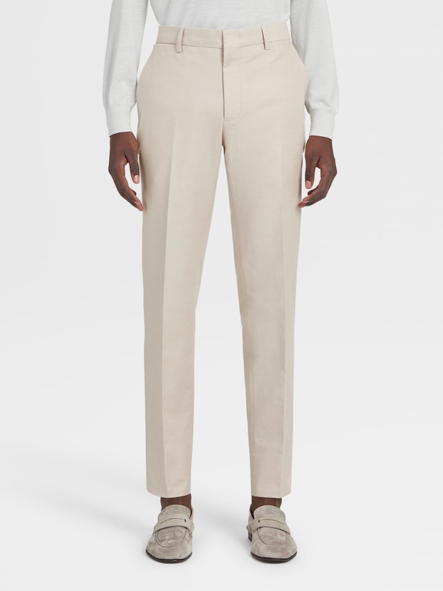 Pantalones en Algodón y Seda