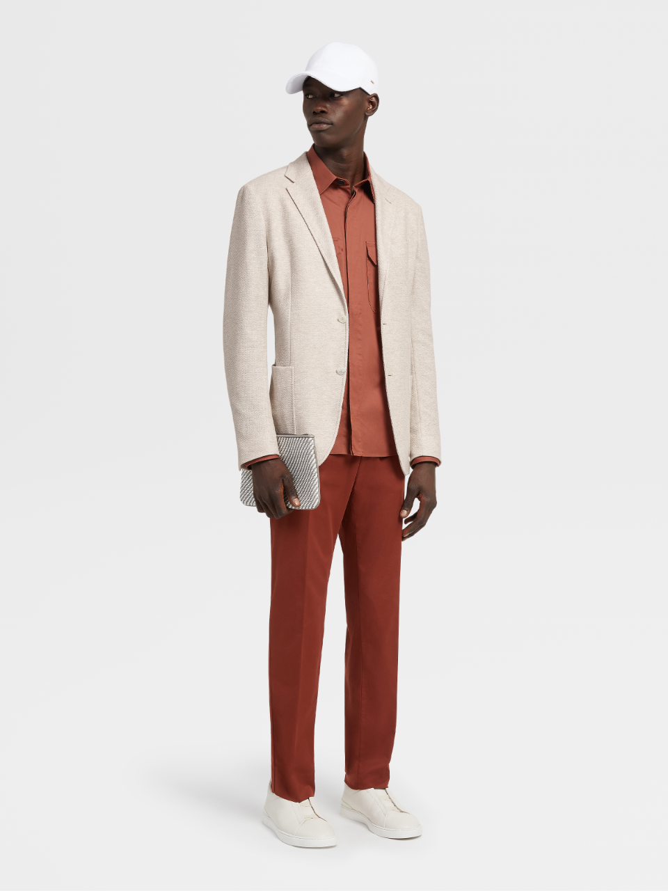 棉及亚麻混纺材质衬衫夹克 修身版型ss22 Zegna
