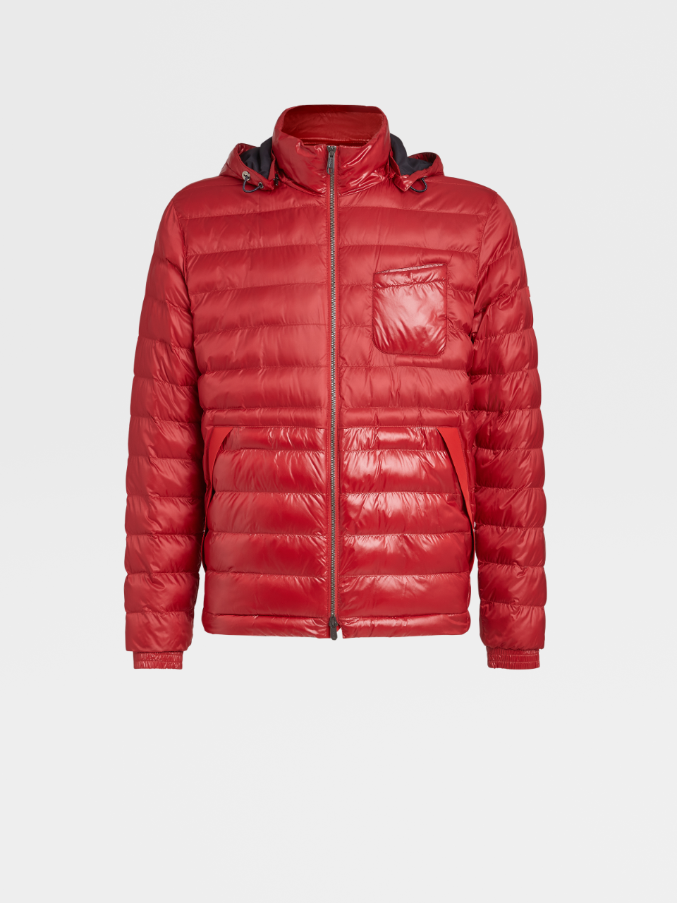 red nylon jacket