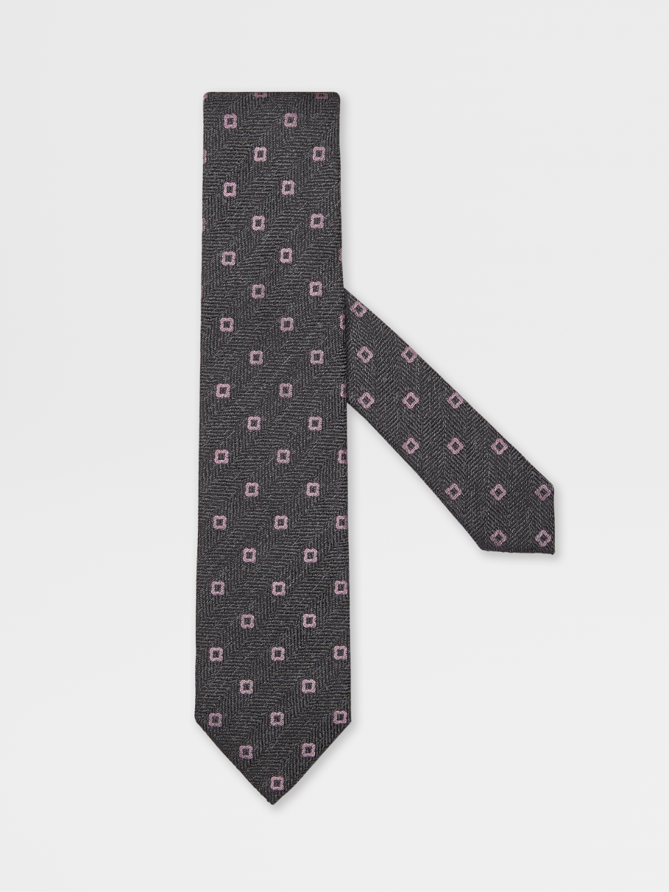 Dark Grey Silk And Wool Tie Ss22 10515053 Zegna