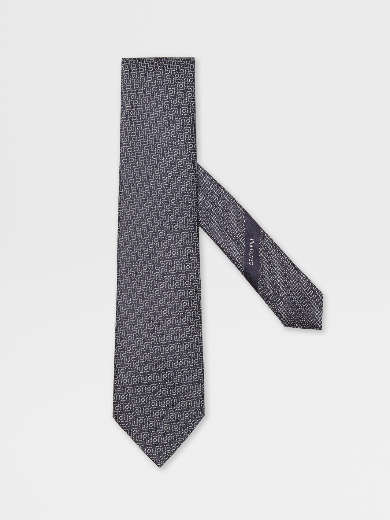CENTO FILI ダークブルー シルク ジャカード タイ SS23 22267081 Zegna JP