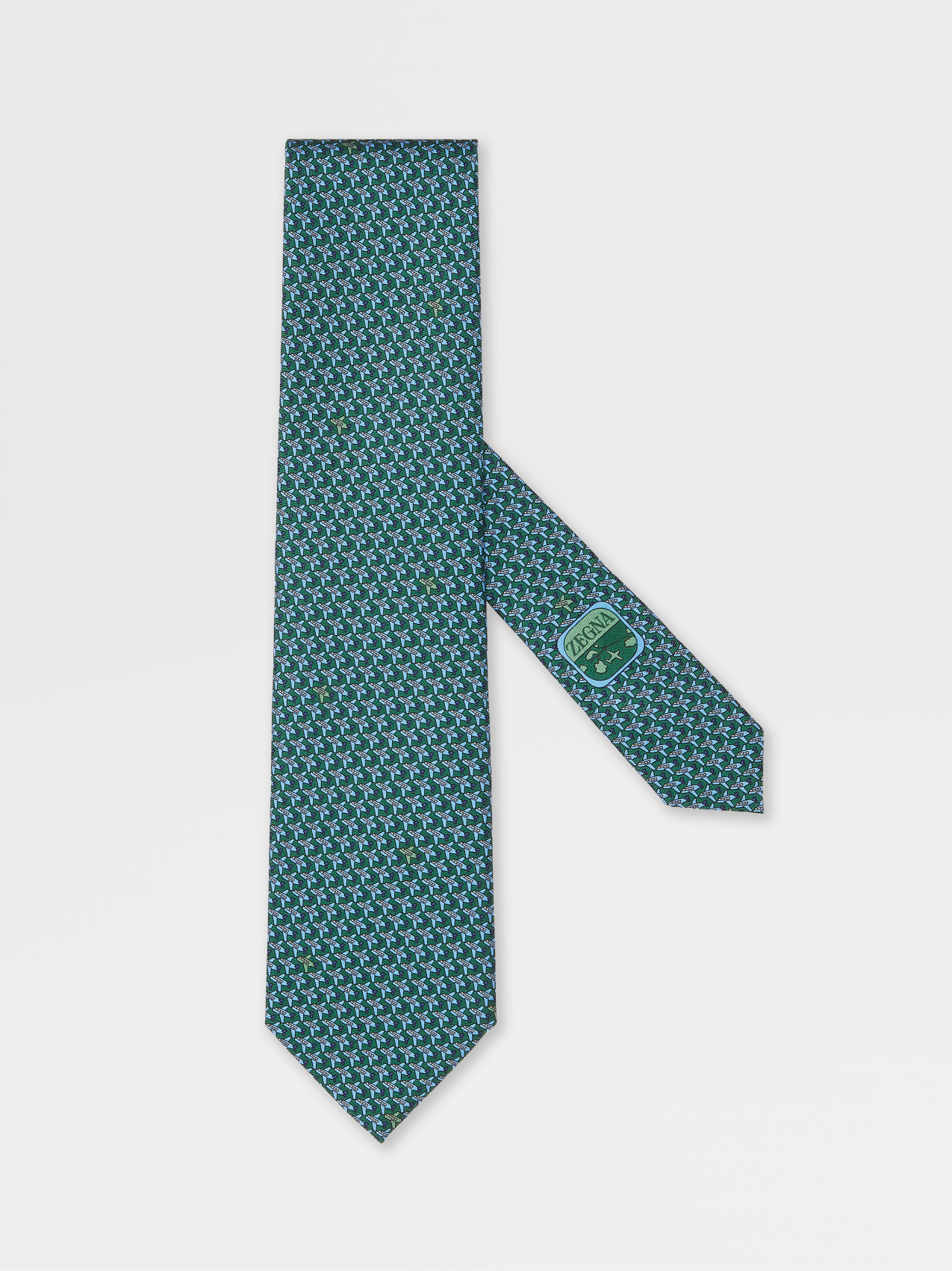 información guión empresario Corbata de Seda Verde Oscuro FW22 22366066 | Zegna