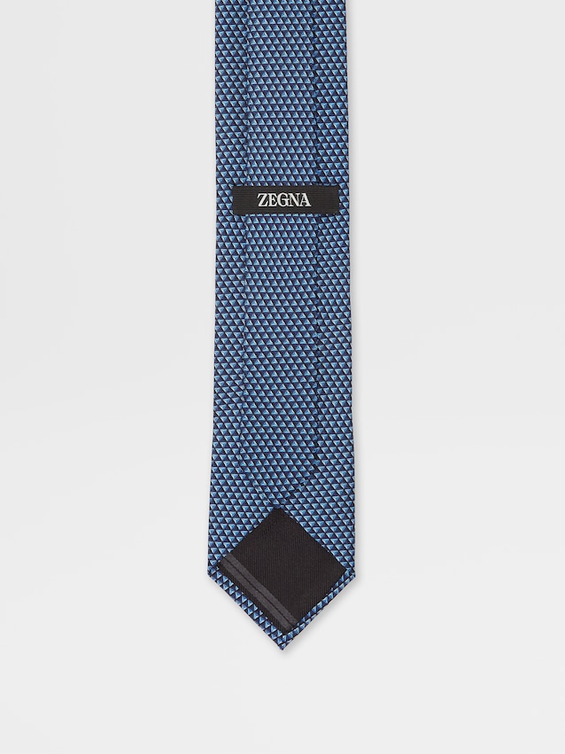 Blue for Men Mens Accessories Ties Ermenegildo Zegna Silk Graphic Stitches Tie in Dark Blue 