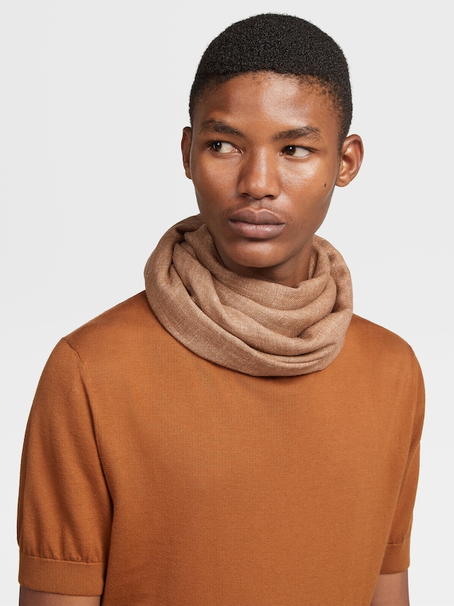 デザイナーシルク、ウール、カシミア製メンズマフラー | Zegna