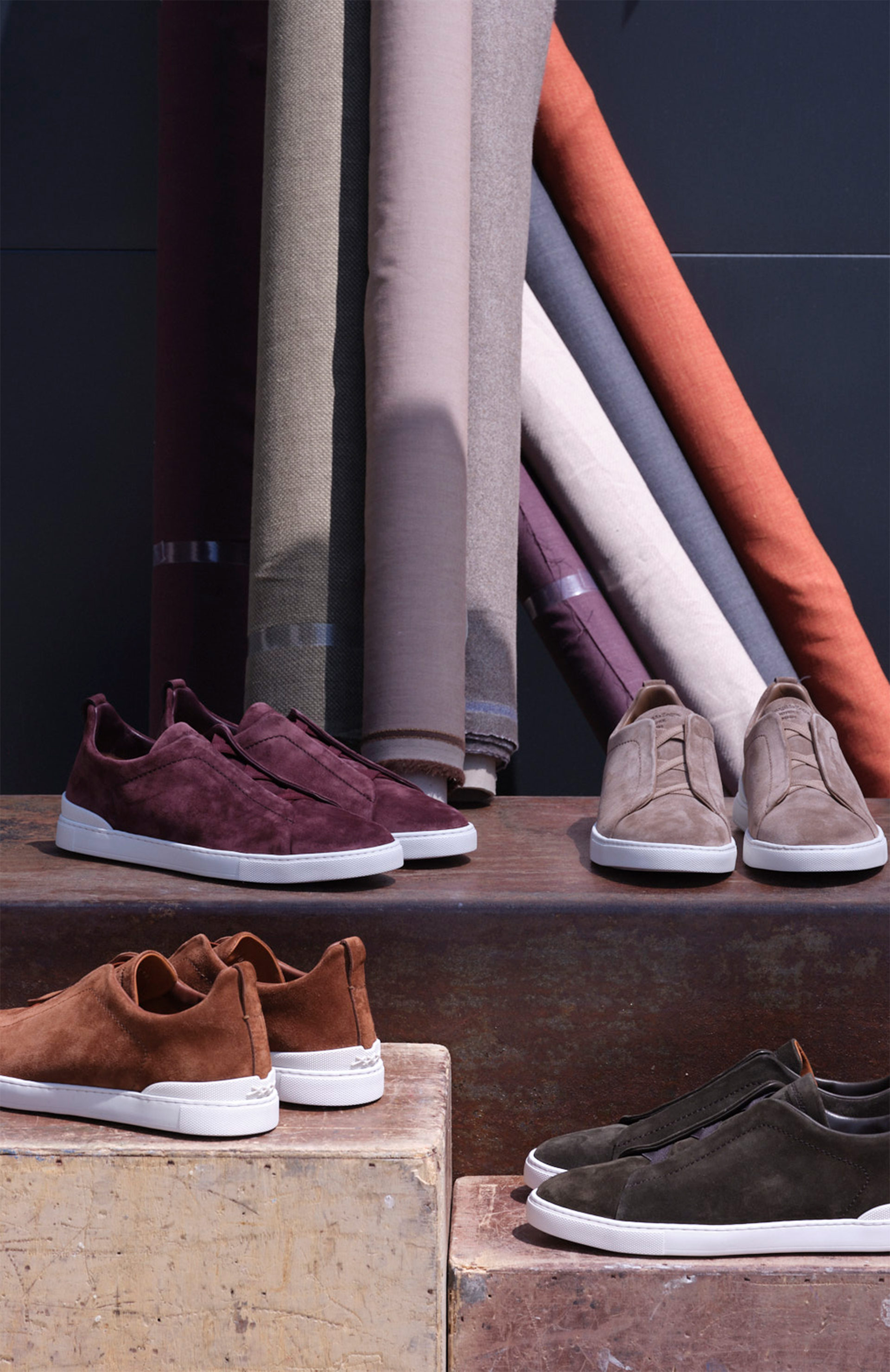 maroon slip on sneakers