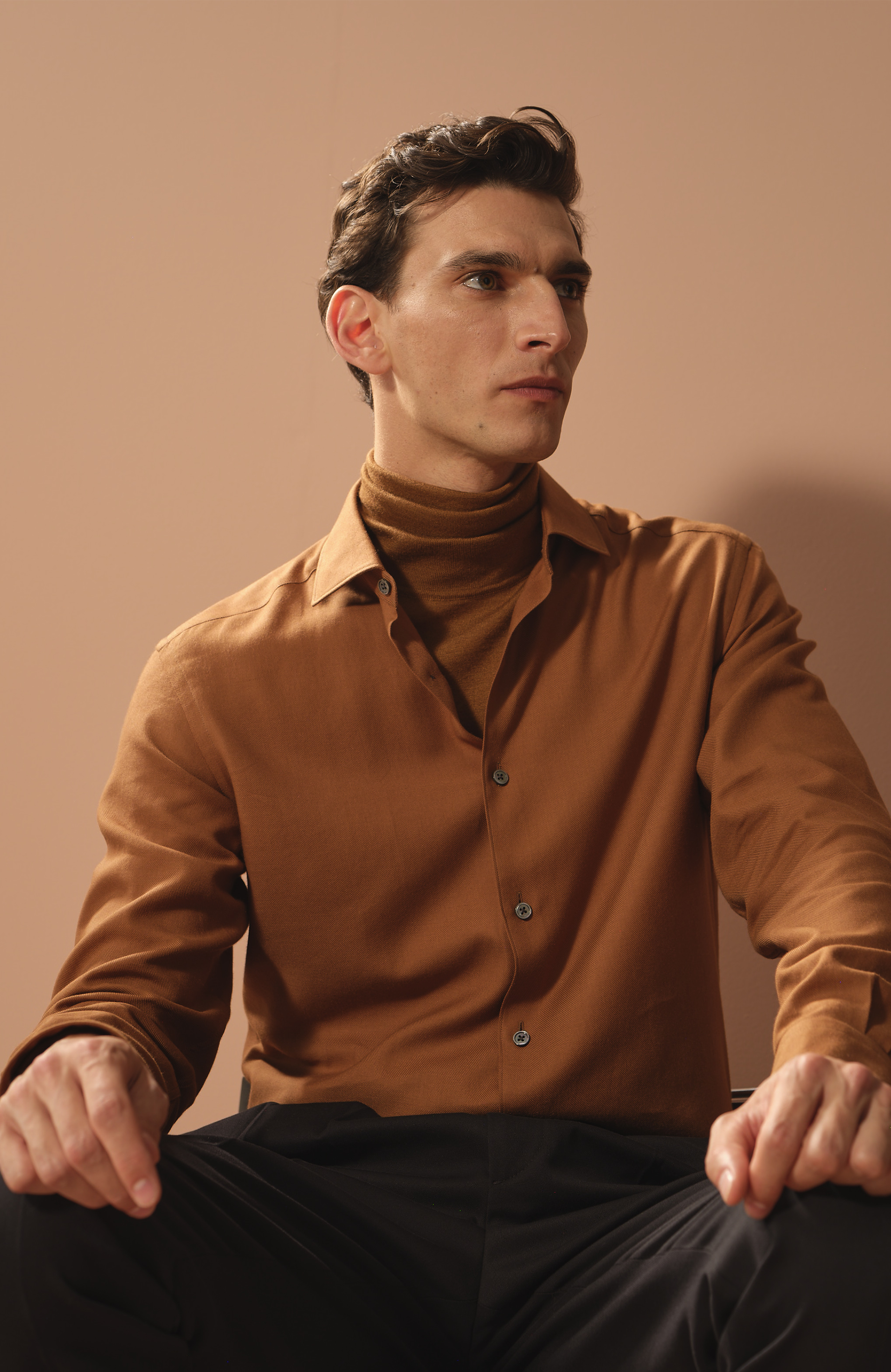 Cotton Long-Sleeved Slim Shirt - Men - Ready-to-Wear