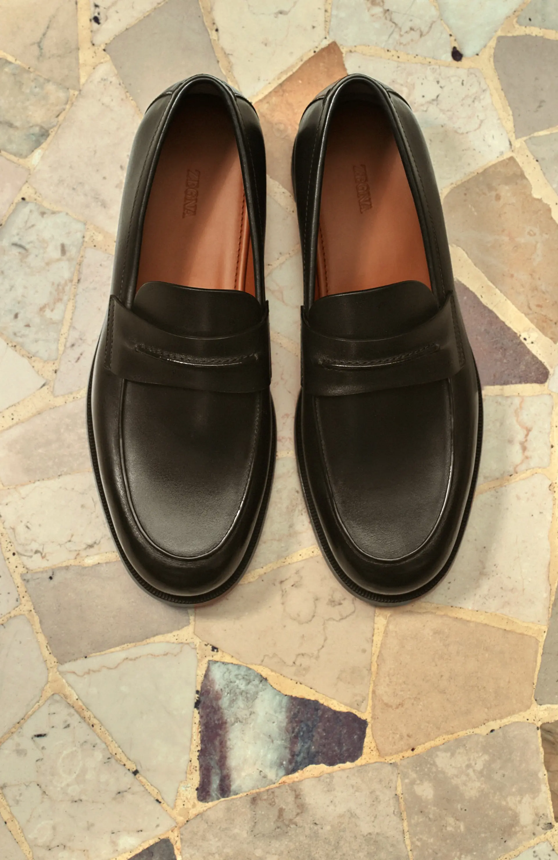 新品 ゼニア ローファー couture goodyear メンズ向けレザーローファー：スリッポン＆クラシックシューズ