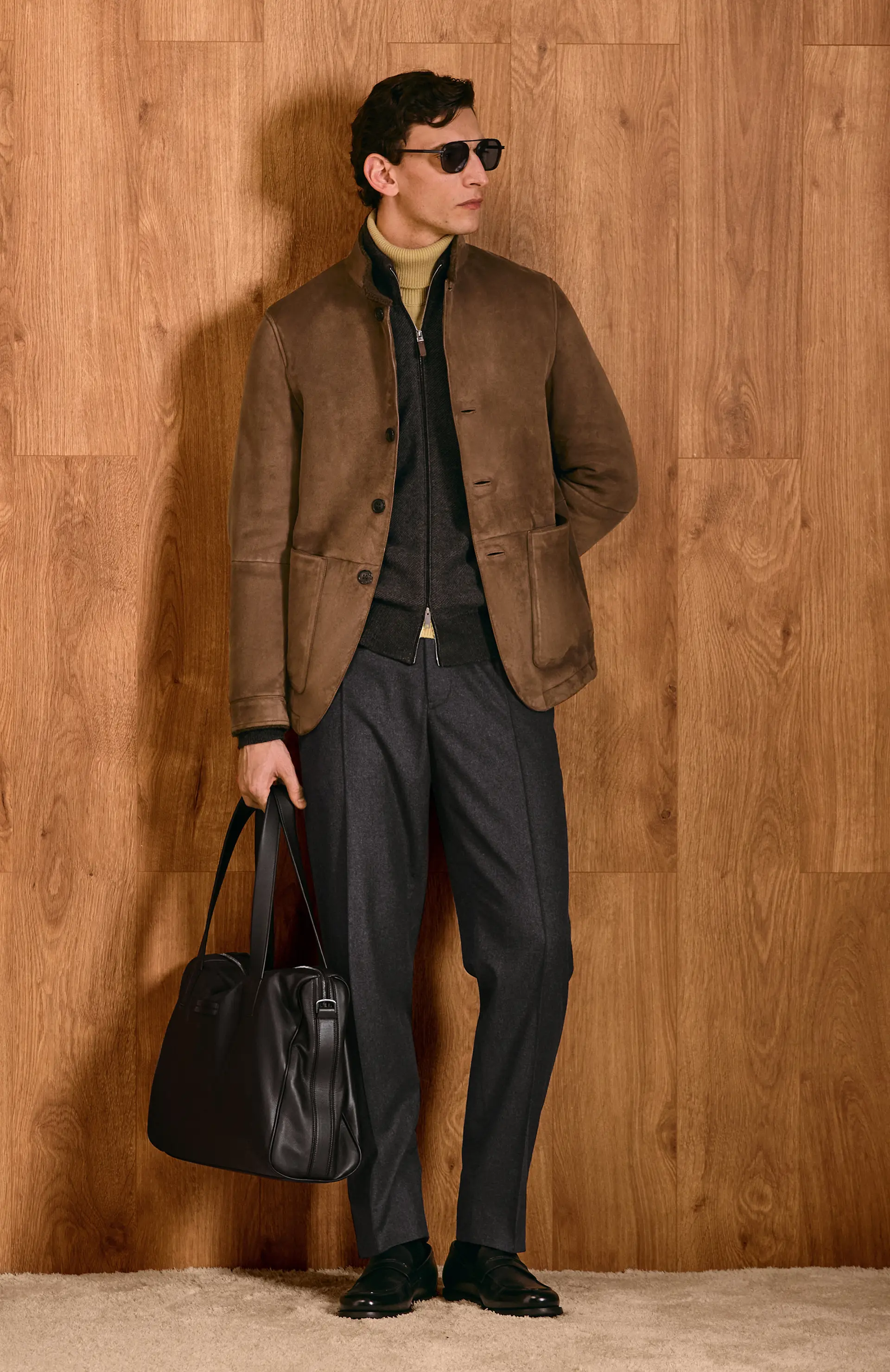 Close-up of a refined overshirt from the ZEGNA Fall/Winter 2025 collection.