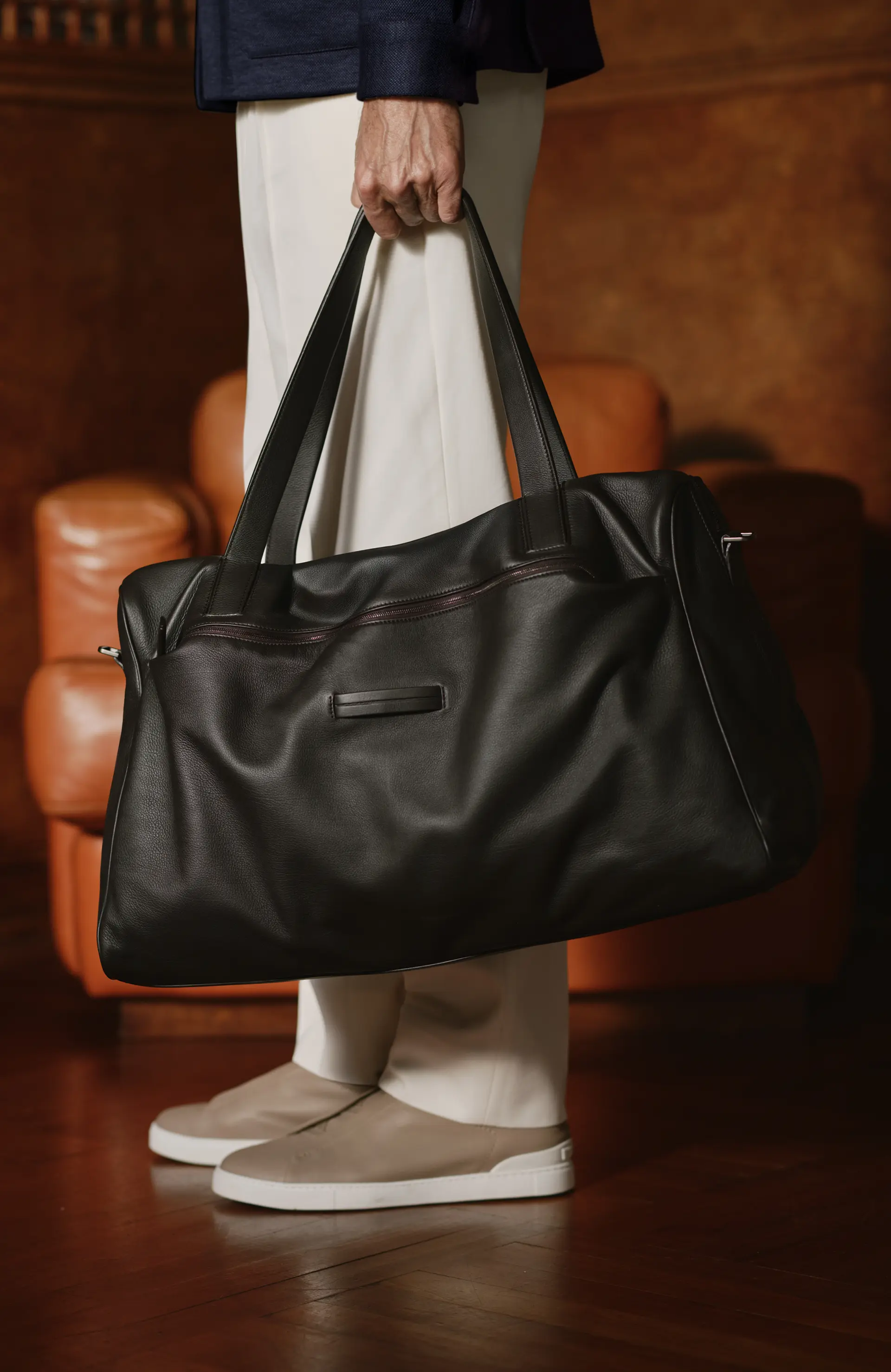 2025年春夏コレクションのZEGNA Triple Stitchメンズスニーカー。