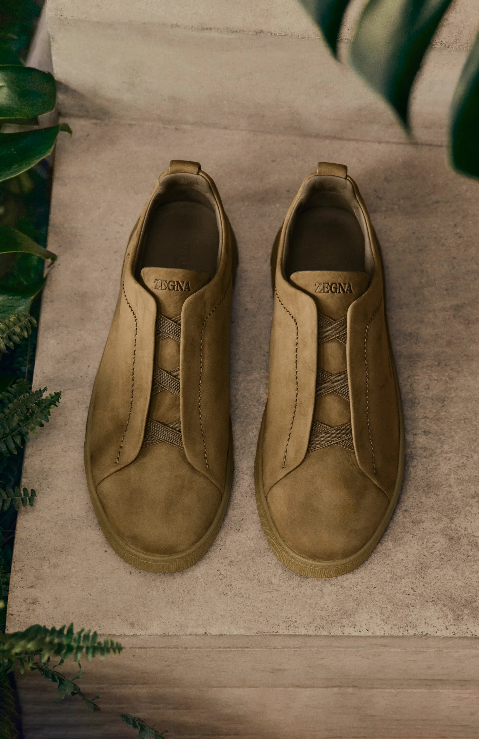 Close-up of Triple Stitch™ sneakers from the ZEGNA SS26 collection.