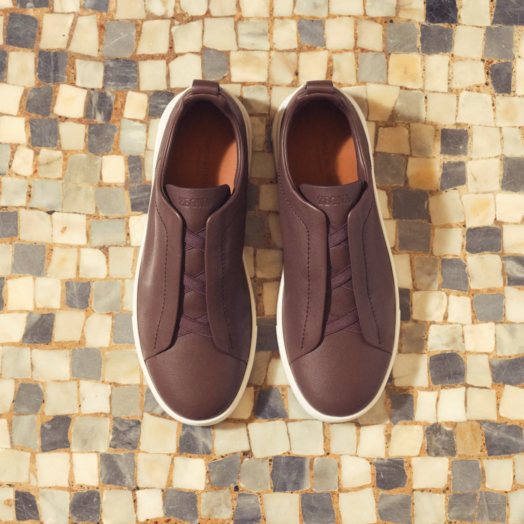 New season ZEGNA men’s Triple Stitch low top, Monte and Vetta sneakers.