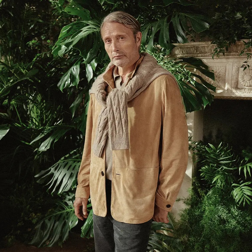 Mads Mikkelsen wearing a refined look from the ZEGNA Spring Summer 2026 collection.