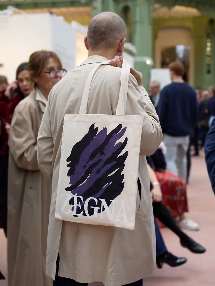 Special-edition ZEGNA tote bag created with Cecilia Carlstedt for Art Basel Paris.
