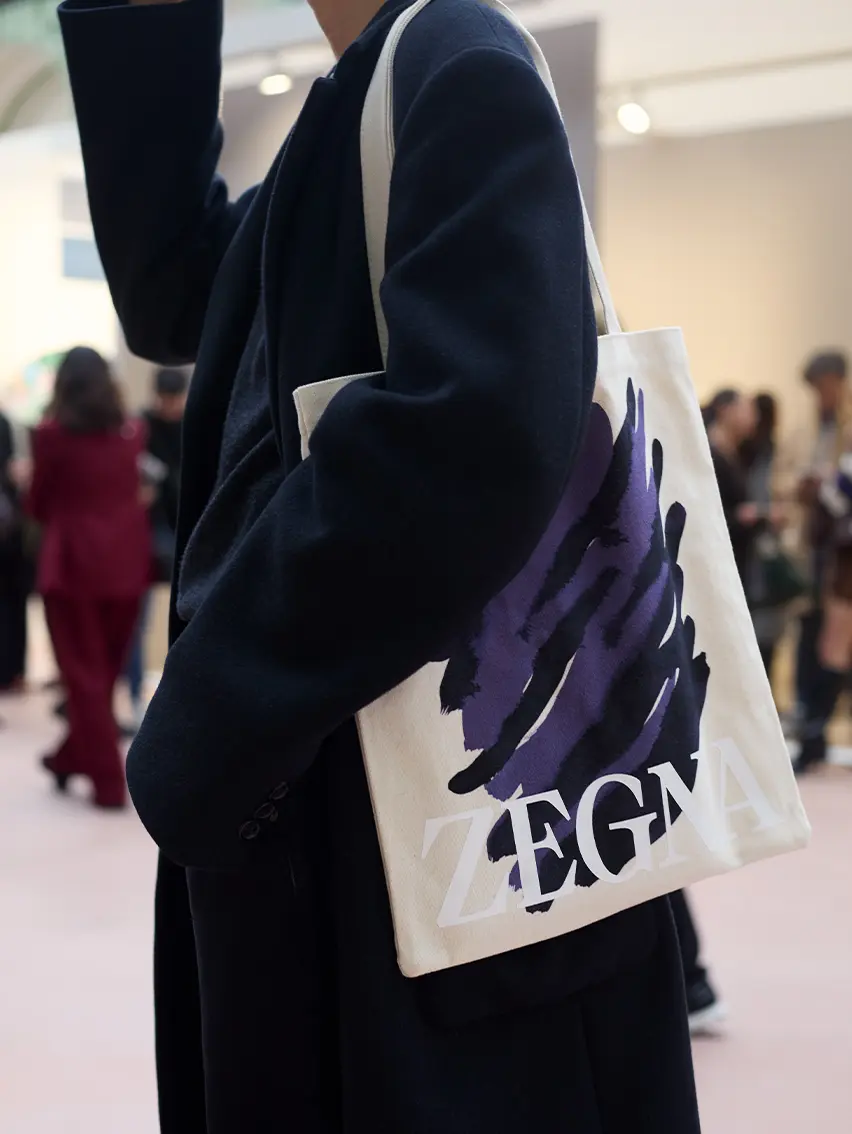 Special-edition ZEGNA tote bag created with Cecilia Carlstedt for Art Basel Paris.