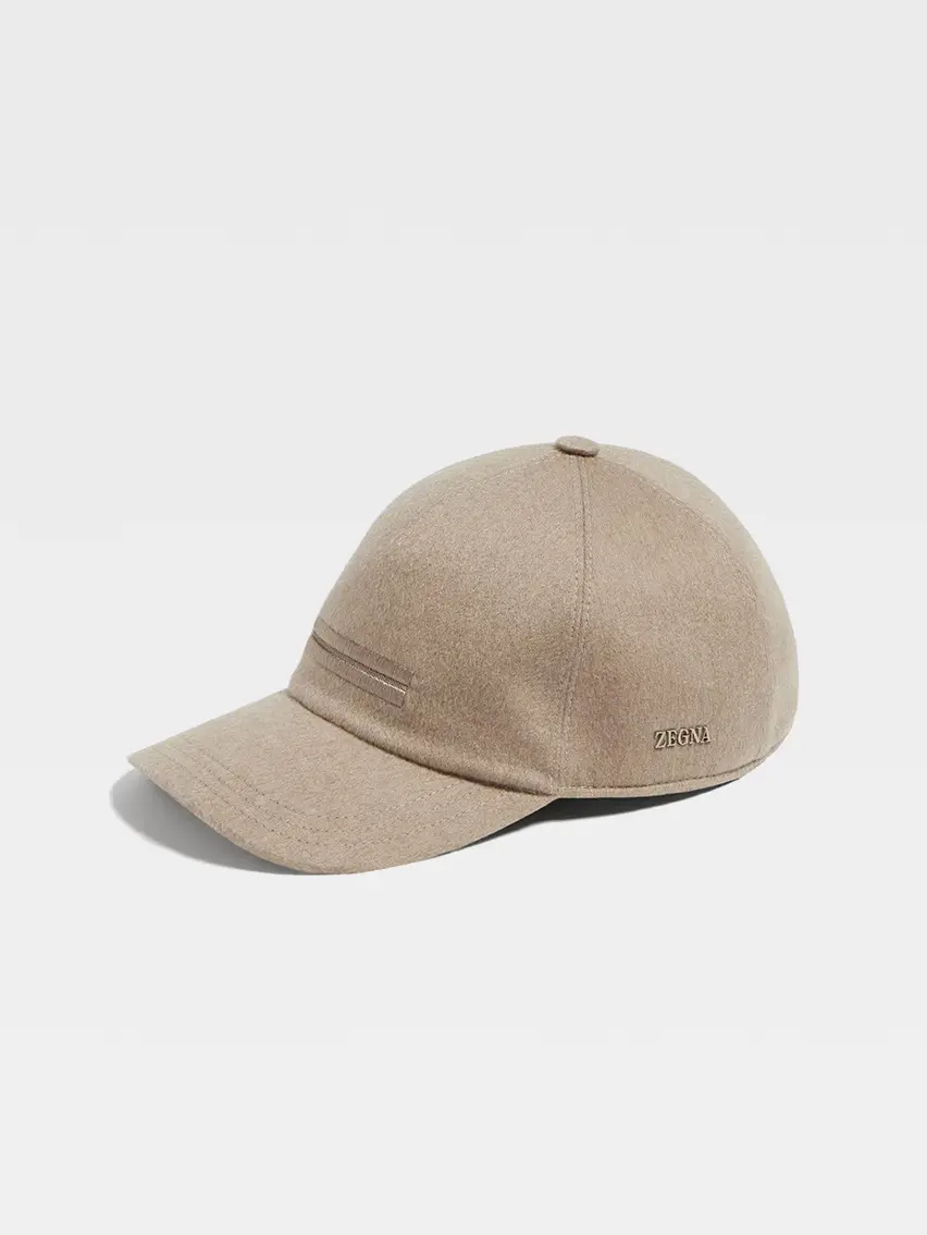 Beige Oasi Cashmere Baseball Cap