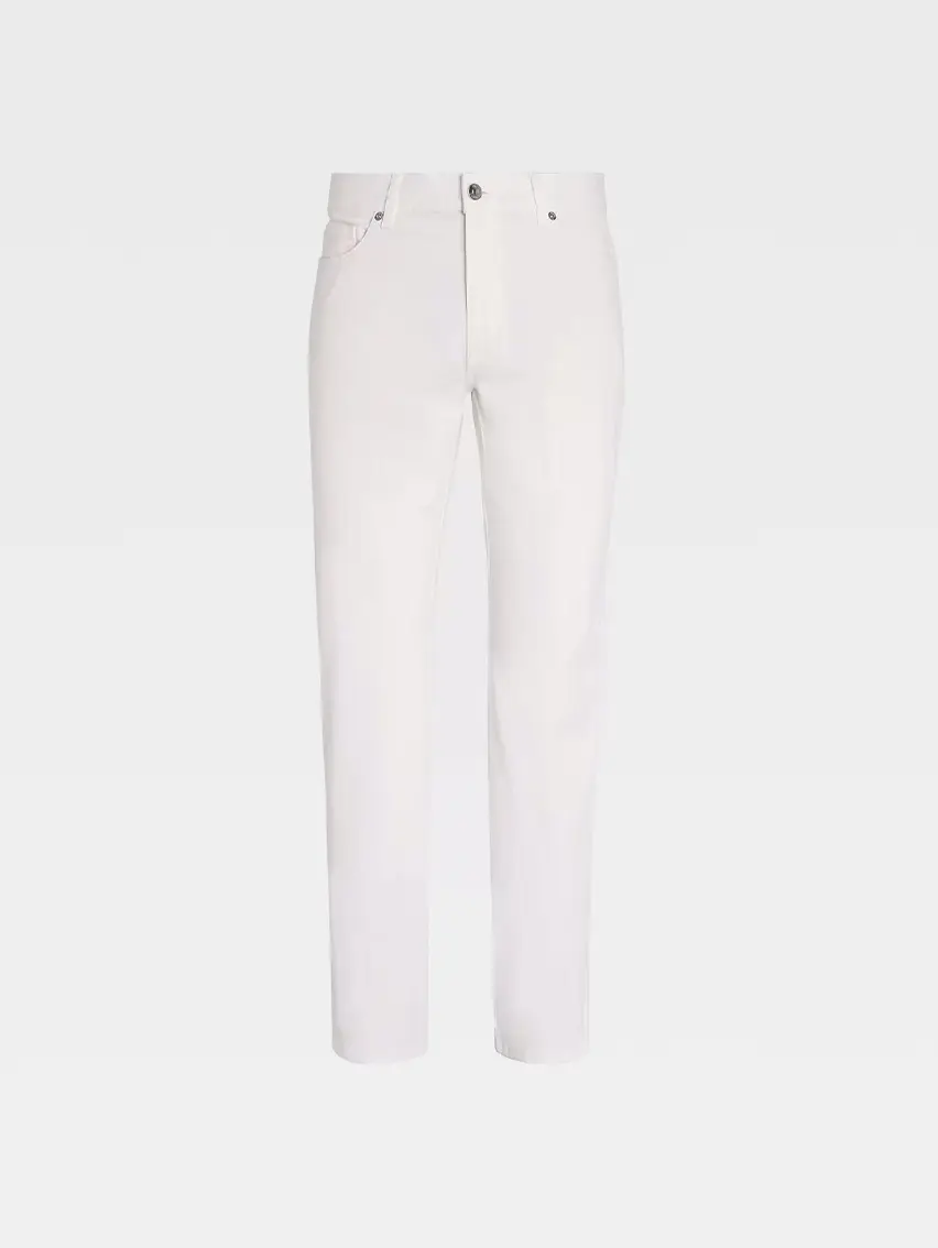 White Stretch Cotton Roccia Jeans