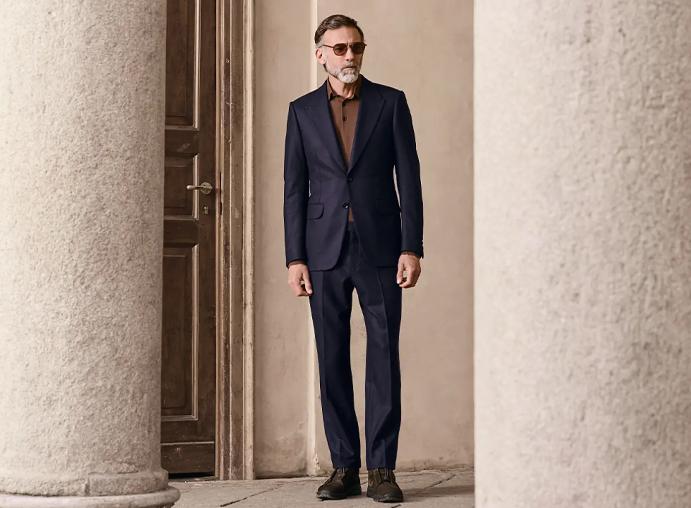 Man in an elegant Torino-style suit, from the ZEGNA FW25 collection.