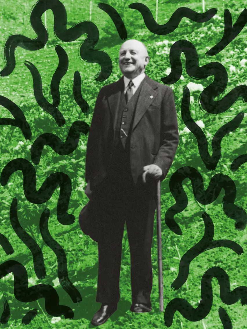 ZEGNA(杰尼亚)品牌创始人 Ermenegildo Zegna 的黑白照片。