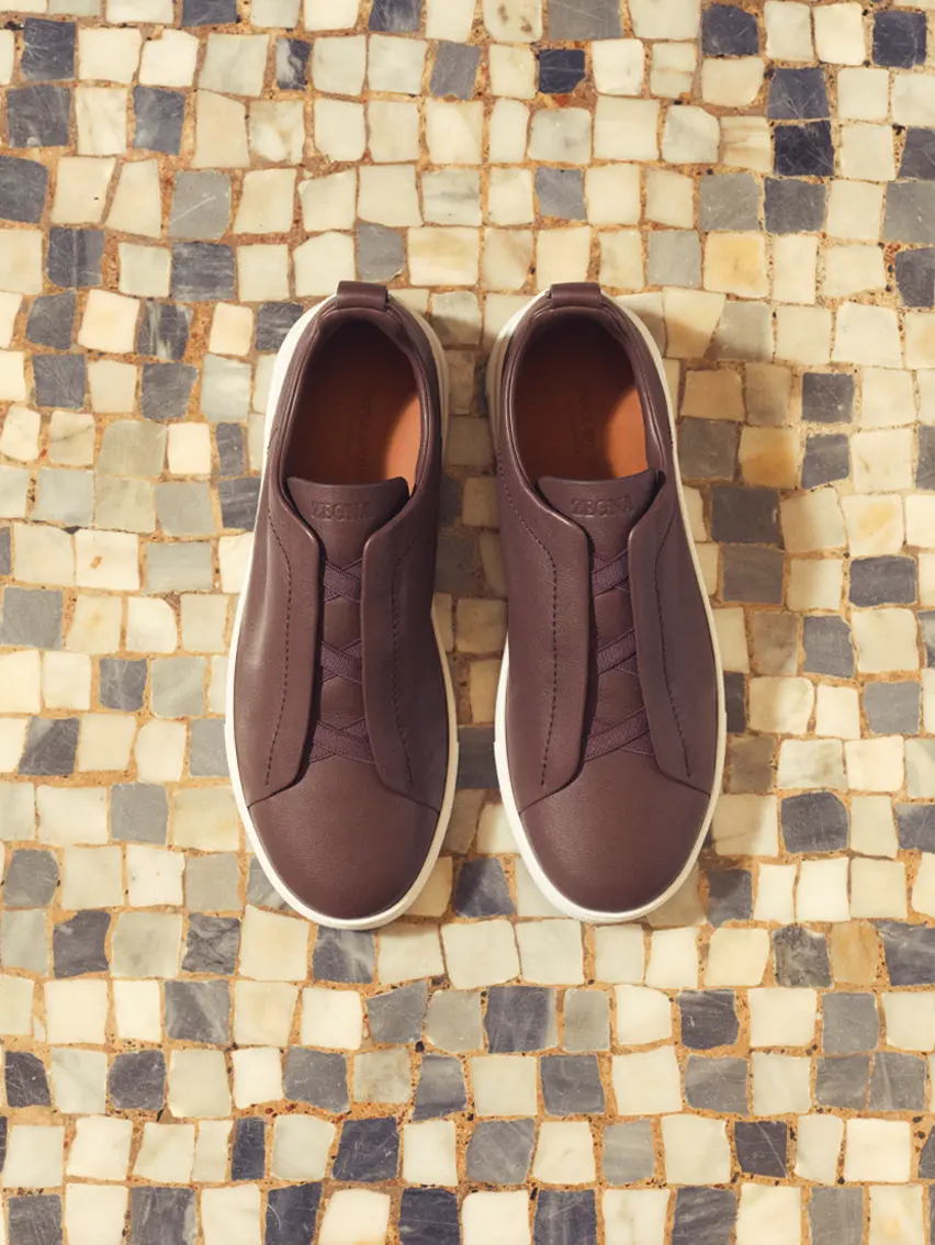 New season ZEGNA men’s Triple Stitch low top, Monte and Vetta sneakers.