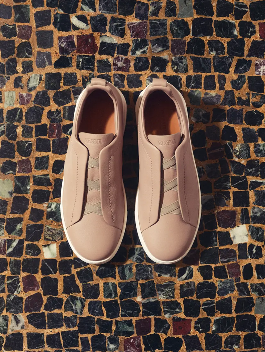 New season ZEGNA men’s Triple Stitch low top, Monte and Vetta sneakers.