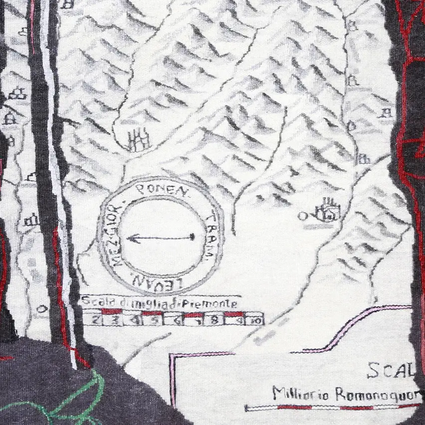 A detailed artwork by William Kentridge featuring layered, complex black-and-white illustrations.