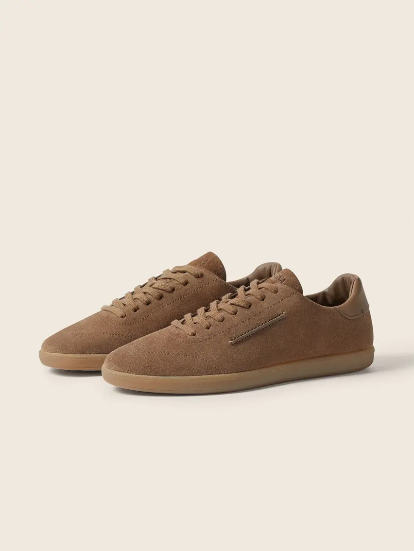 Dark Beige 232 Suede Sneakers.