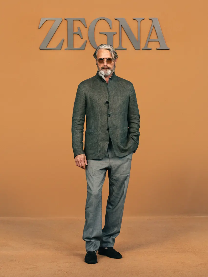 Mads Mikkelsen 出席 ZEGNA 2026 年夏季時裝表演。