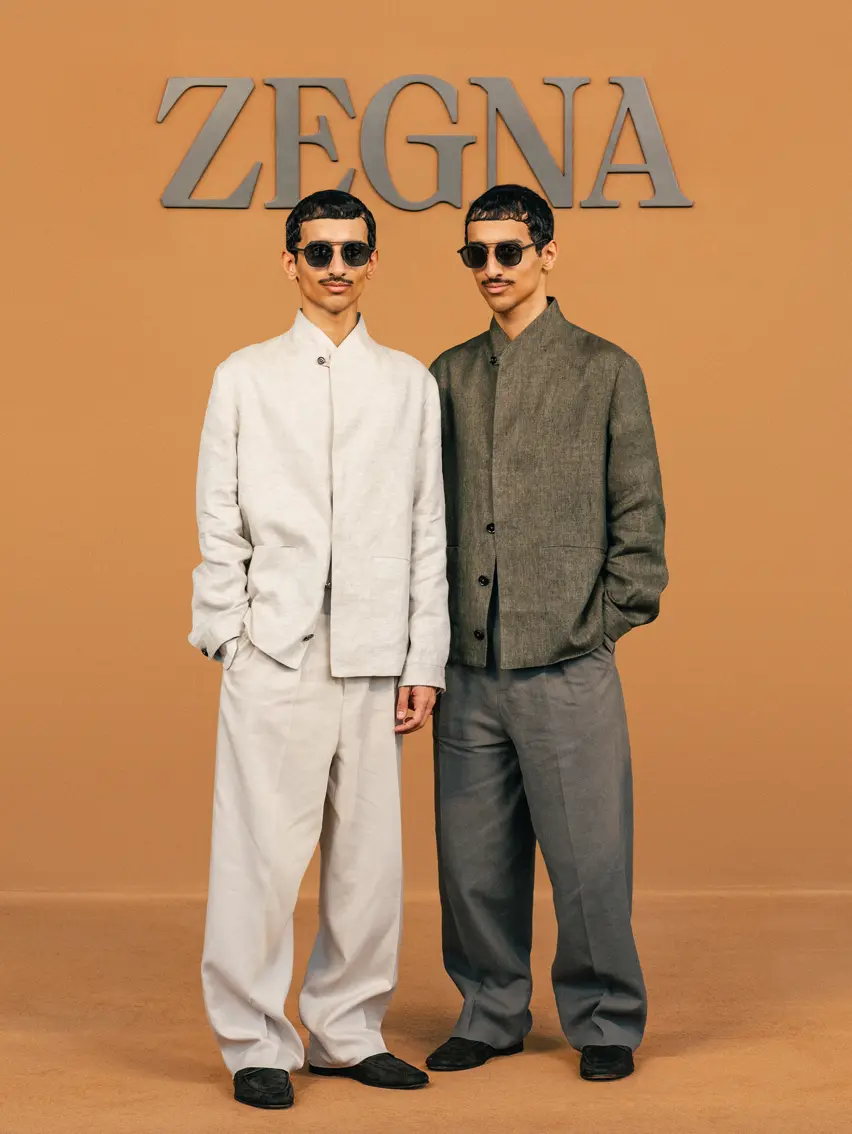 The Hadban twins 出席 ZEGNA 2026 年夏季時裝表演。