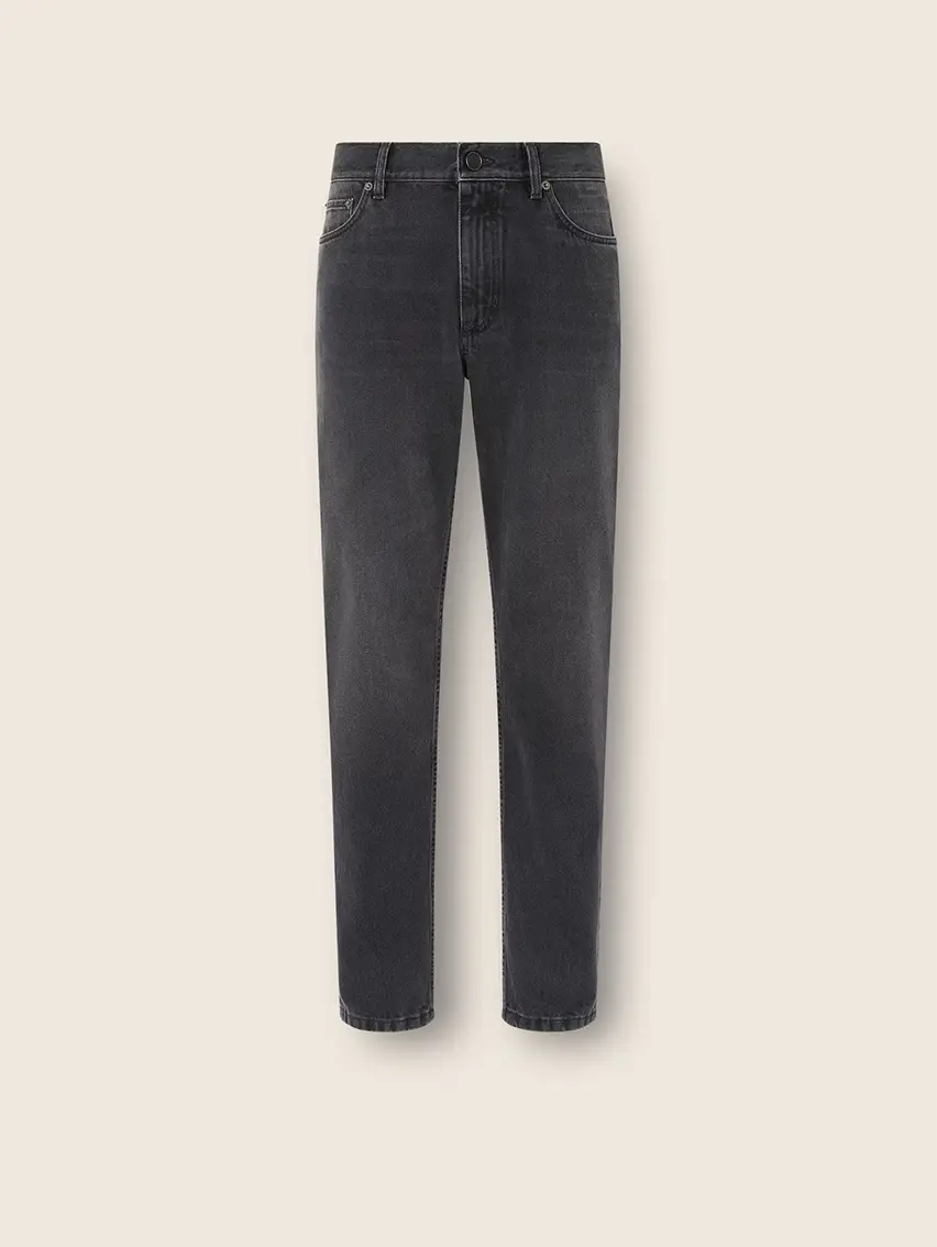 Black Stone-washed Cotton Roccia Jeans