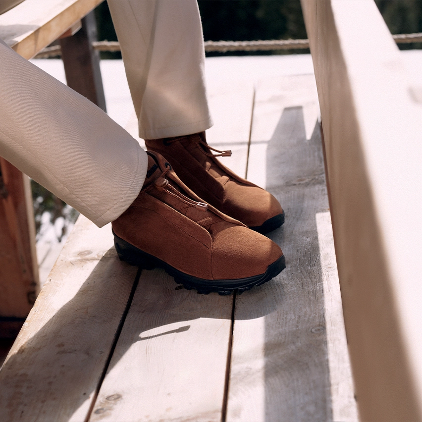 Sneakers montantes en cuir suédé couleur Foliage Foncé Triple Stitch™ Vetta.