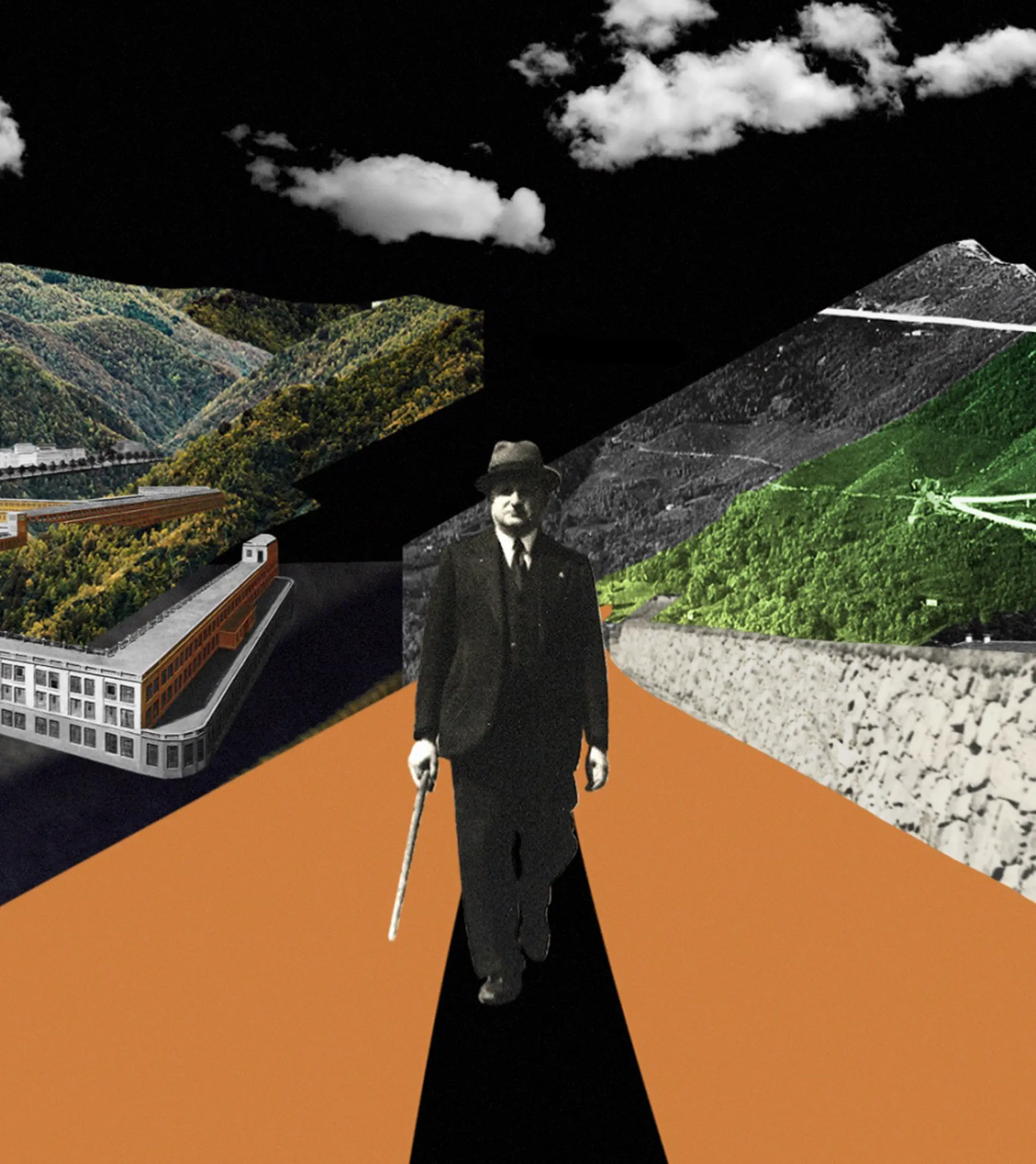 Illustration featuring Ermenegildo Zegna, founder of the ZEGNA brand.