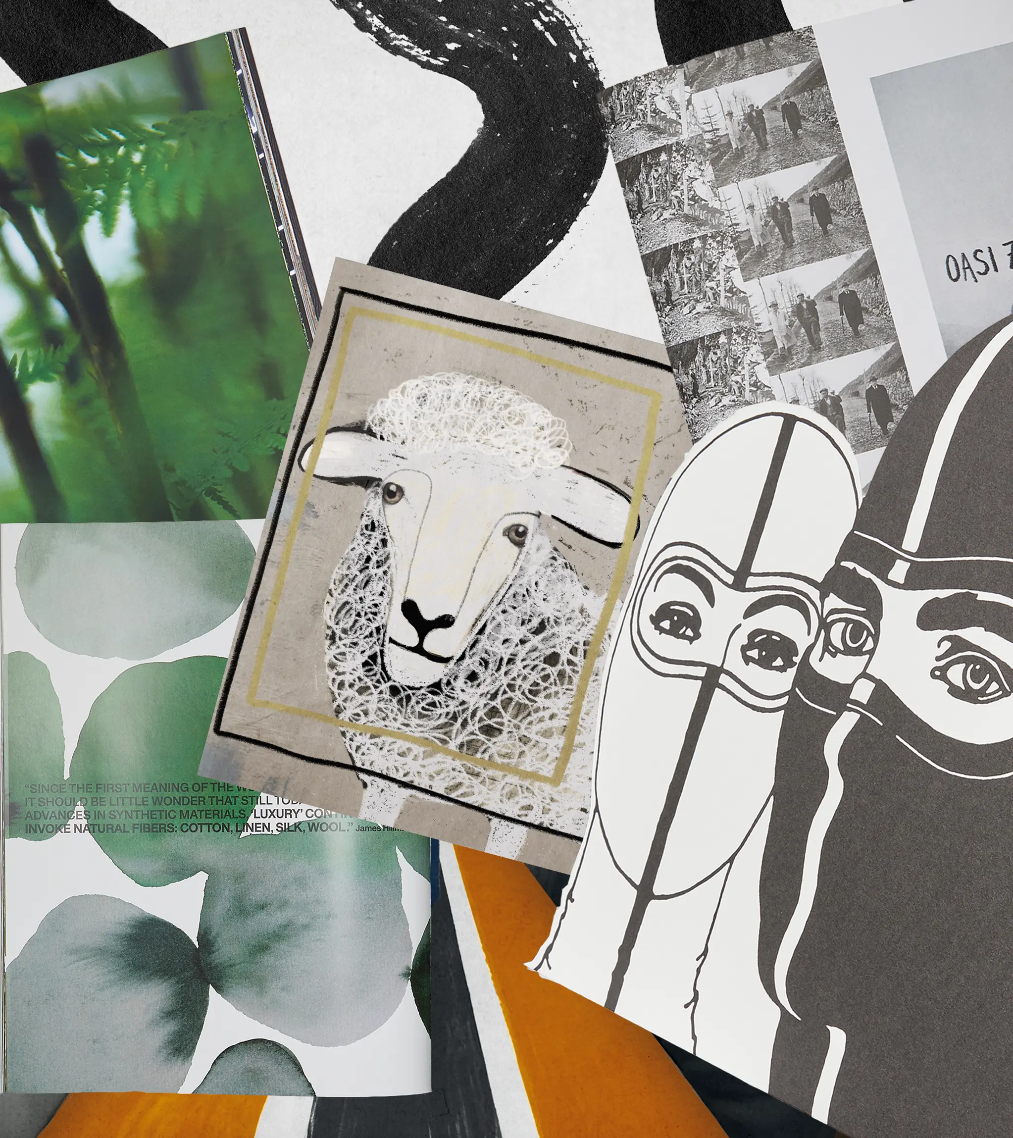 Illustration inspired by the contents of the book ‘Born in Oasi Zegna’.