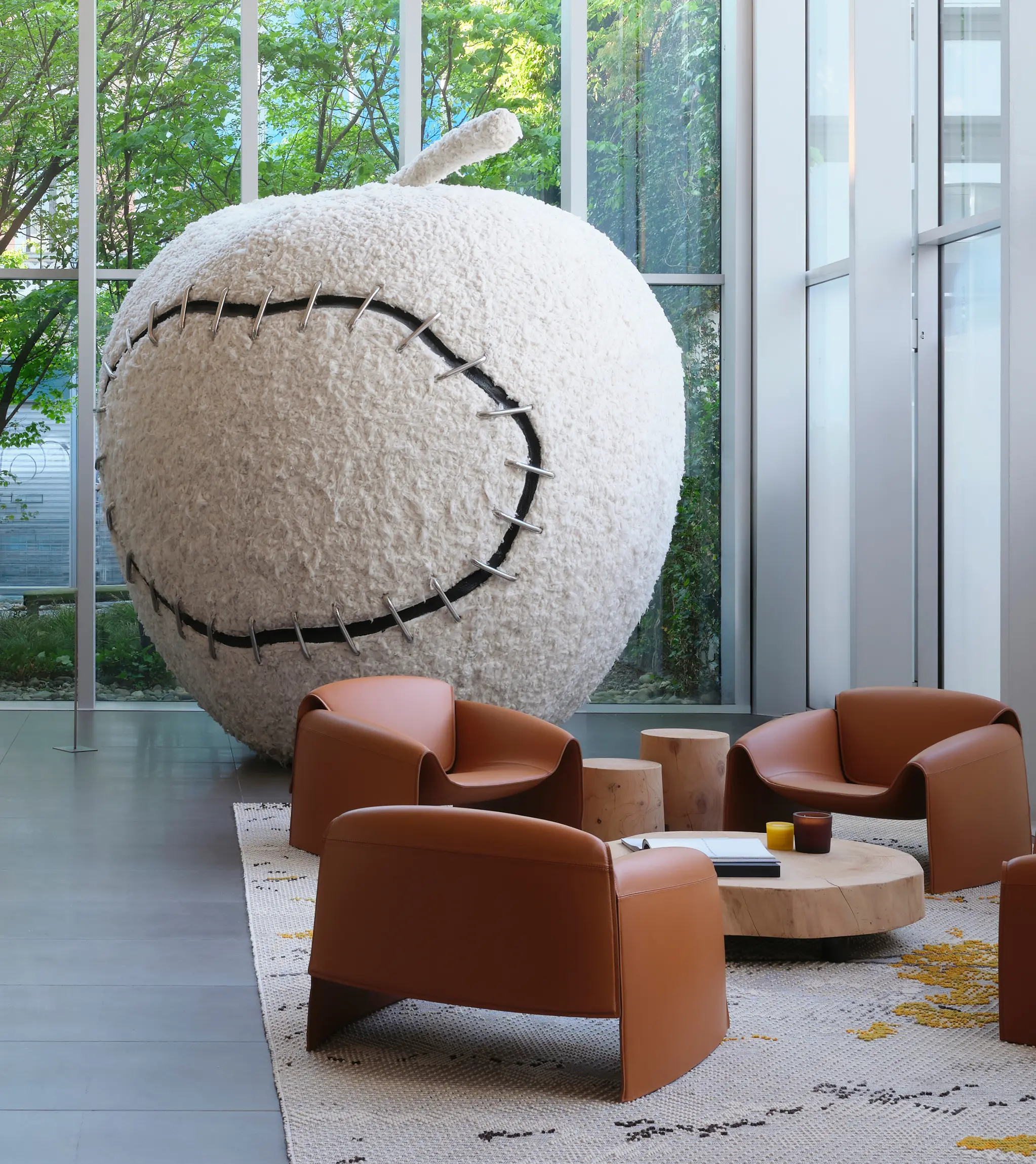 Michelangelo Pistoletto Woollen – The Reinstated Apple 2007 mixed media artwork at ZEGNA HQ.